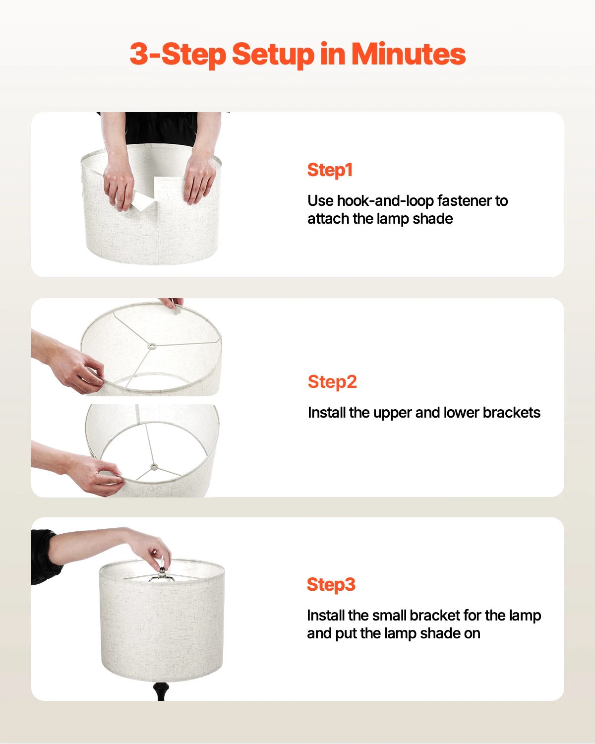 Linen Drum Lamp Shade for Table Lamps and Floor Lamps