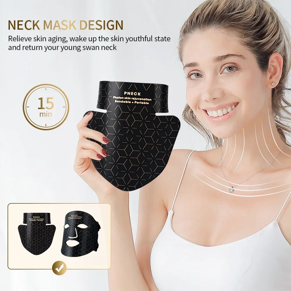 4Color Silicone Facial Neck Mask Anti Aging Skin Rejuvenation Brighten Beauty Face Photon Mask