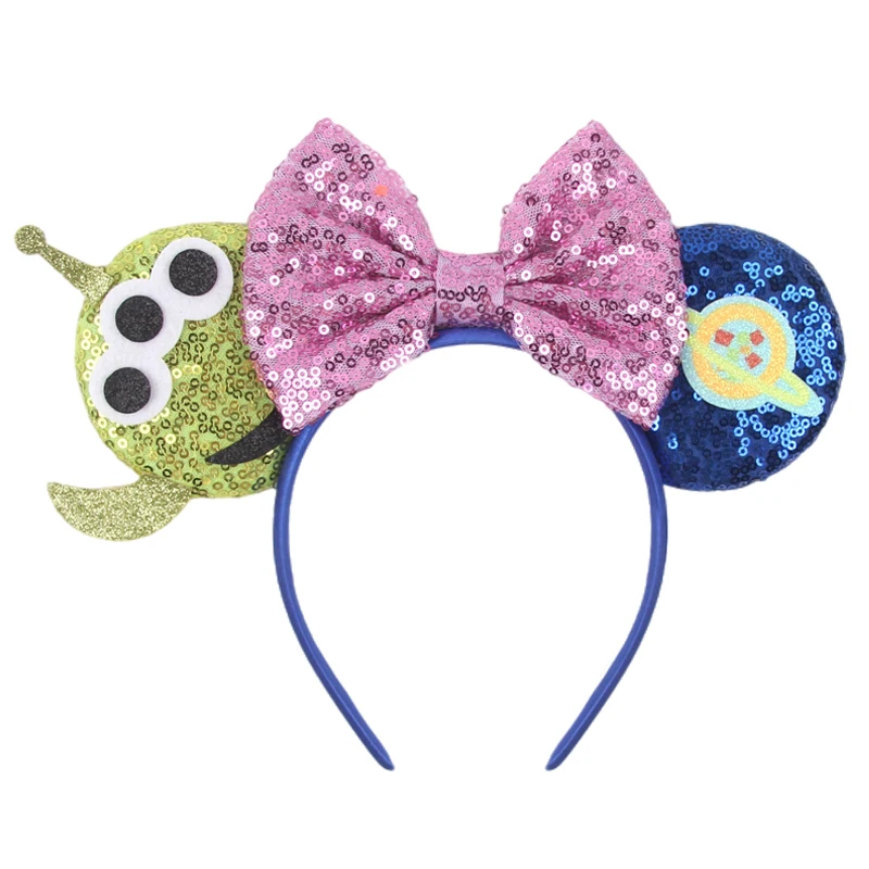 Neues Niedliches Mausohren-Stirnband für Frauen mit Pailletten, 5" Schleife Haarband für Kinder, Festival, Jungen, Mädchen, Party, DIY Cosplay Haaraccessoires – Detail 5