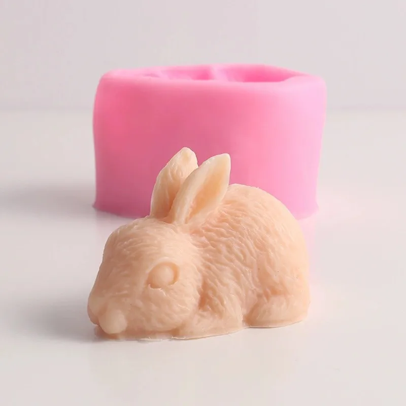 3D Animal Rabbit Silicone Mold Diy Mousse Fondant Chocolate Cake Decoration Kitchen Baking Tools Pottery Clay Soap Resin Moulds