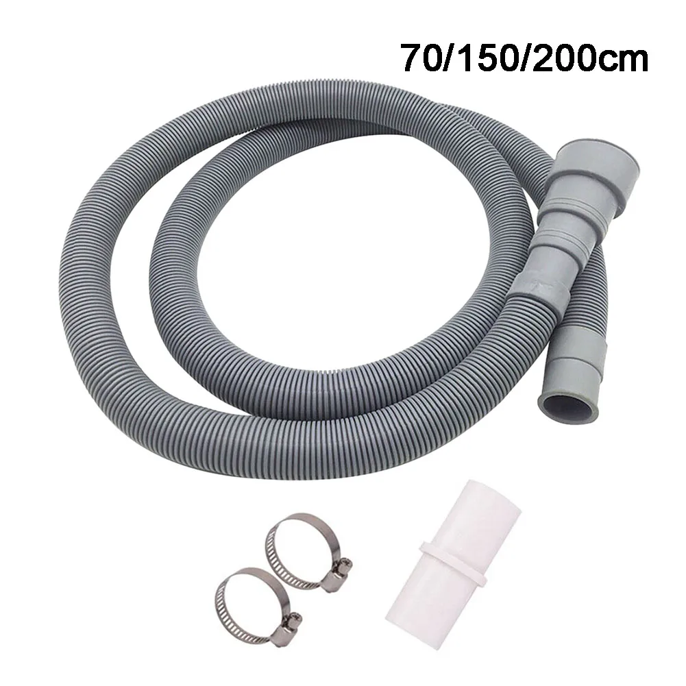 Water Pipe 70/150/200cm Drain Pipe Washing Machine Dishwasher Drain Waste Hose Extension Pipe With Hose Clamps Set Wash Machine Accesories