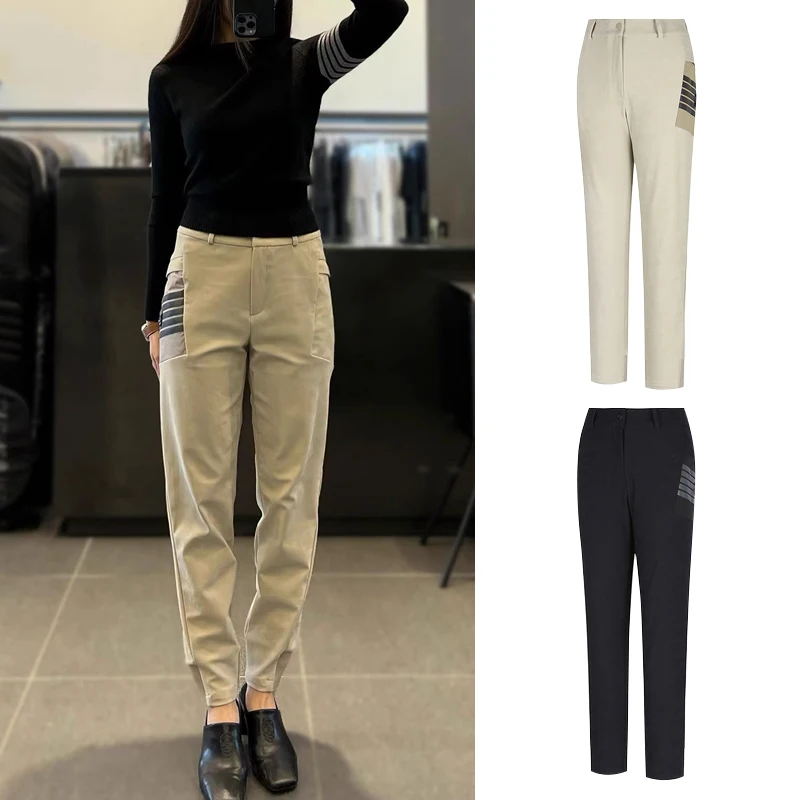 

New Golf Clothing Ladies' Long Pants Spring/autumn New High Waist Side Pockets Joker Slim Casual Pants