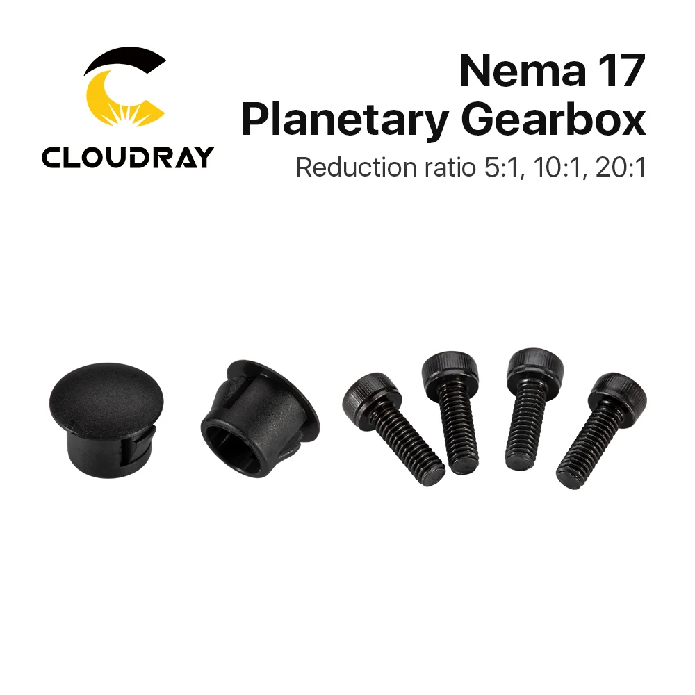 Cloudray Nema17 Planetary Gearbox Motor Speed Reducer with Ratio 5:1 10:1 20:1 5mm Input for Nema17 Stepper Motor planetary reducer