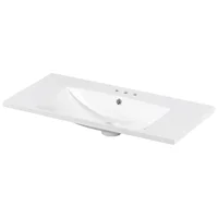 [Sink Only] 36x18" Rectangular 3 Hole Bathroom Resin Sink, Vanity Top ，Sink Only, Fits 4" Center Faucet,24x18 Inch,30x18" 1