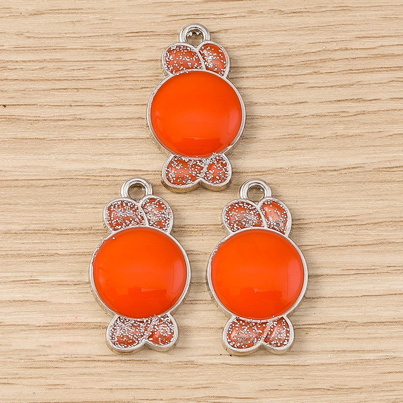 Tusember 10 Stück/Set 13*24mm Emaille Niedliche Bunte Zuckerbonbon-Anhänger für Ohrhänger Halloween Nacht Süßes oder Saures Schmuck – Detail 3