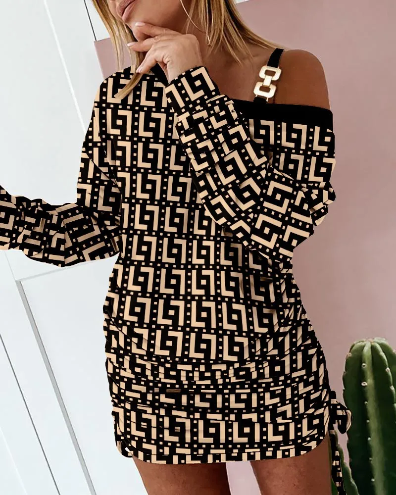 

Fall-Winter 2024 New Fashion Printed Long Sleeve Dress