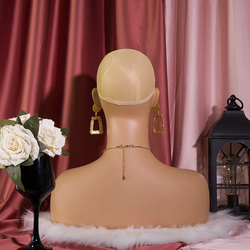 Female Wig Head Mannequin Light Brown Skin Realistic Make Up Mannequin Head Wig Stand 1.8Kg/Pcs Foam Fill Dummy Head For Wigs