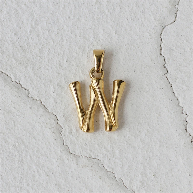 W initial charm necklace