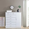 Warm White Modern Simple Design Storage Tall And Wood Chest Of Drawer With Lock 2