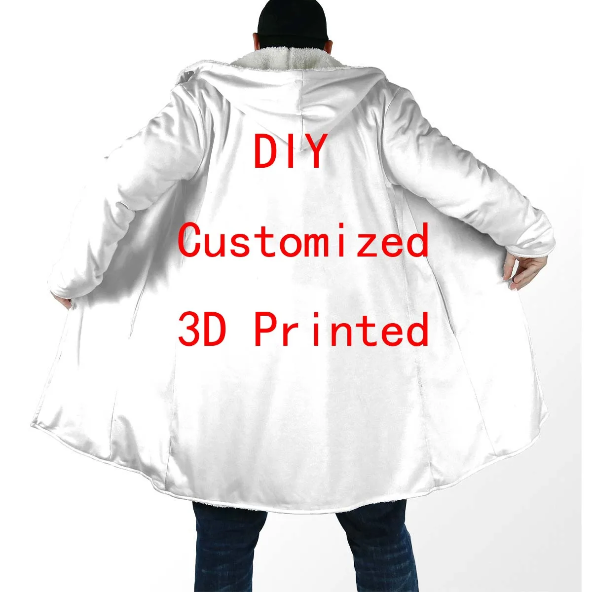 

DropShipping VIP Link Tops DIY 3D Printed Fashion Winter Men/Women Hooded Cloaks Fleece Wind Breaker Unisex Casual Warm Overcoat