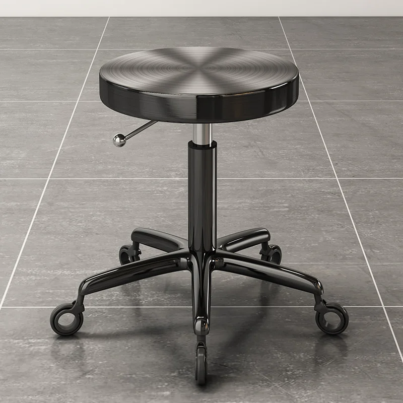 Stainless Steel Beauty Salon Dedicated Stool Barber Shop Stool Pulley Lifting Barber Chairs Nail Makeup 의자 Hair Salon Furniture