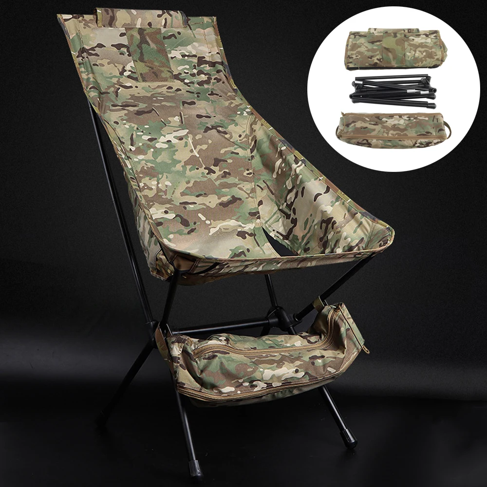 Chaise pliante pêche camping portable avec dossier respirant en alliage aluminium pour survie