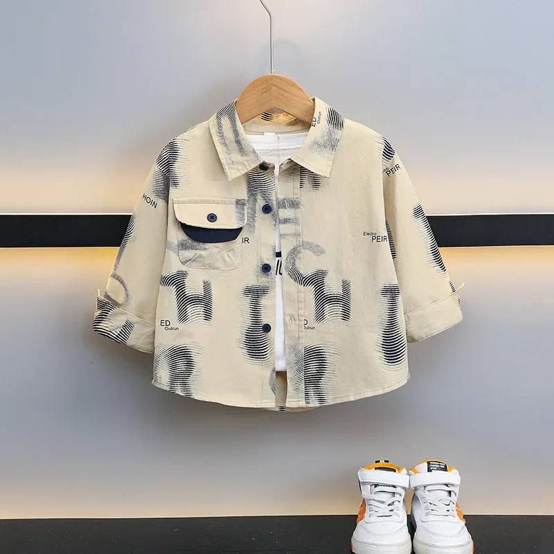 Spring Autumn Boy's Long Sleeve Shirt Jacket Children's Fashionable Baby Clothes New Hot Sale Of The Season Style Male Toddler S
