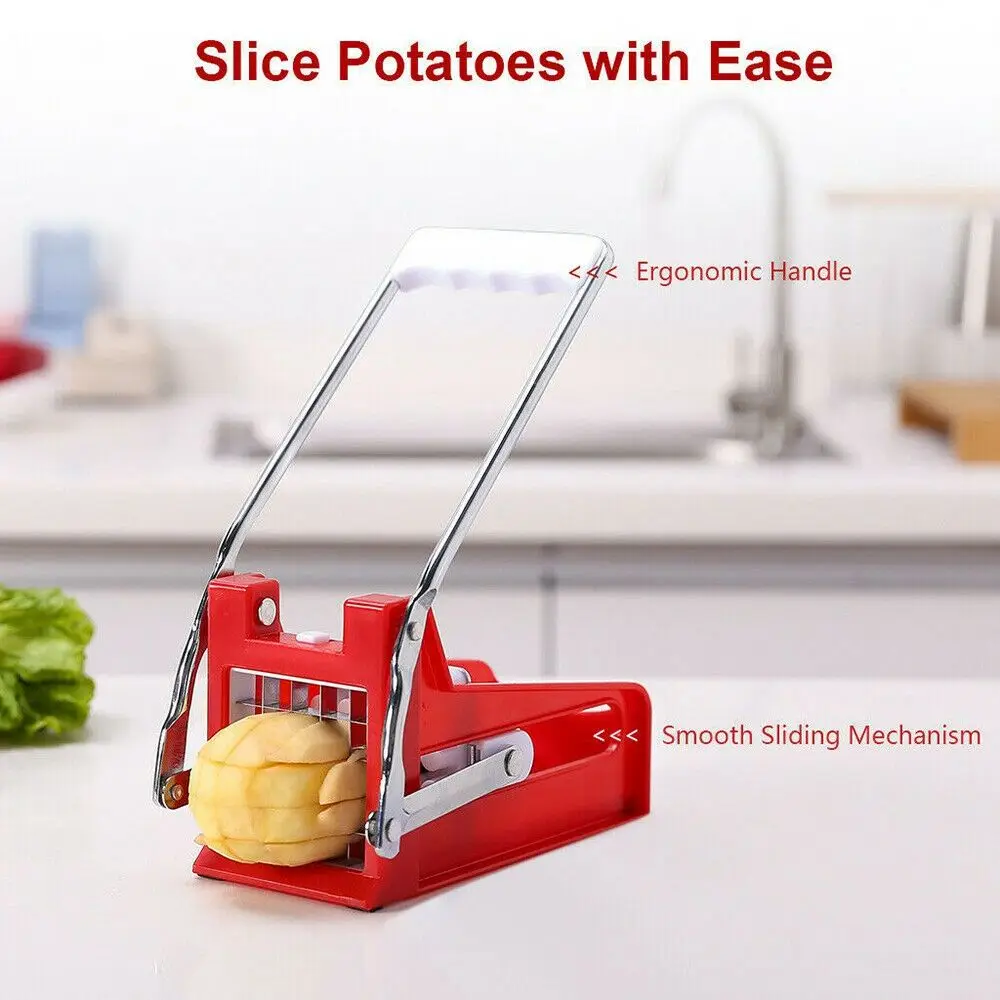 

Manual Stainless Chopper Chip Maker Kitchen French Fry Cutters French Fries Tool Fries Slicer Potato Chipper