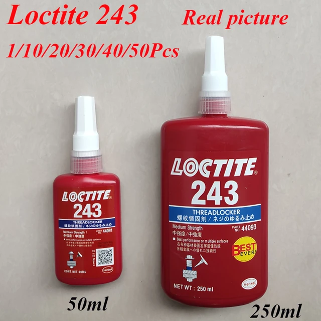 Loctite 243 Pack of 10 Medium Strength Threadlocker Adhesive 50ml Bottle