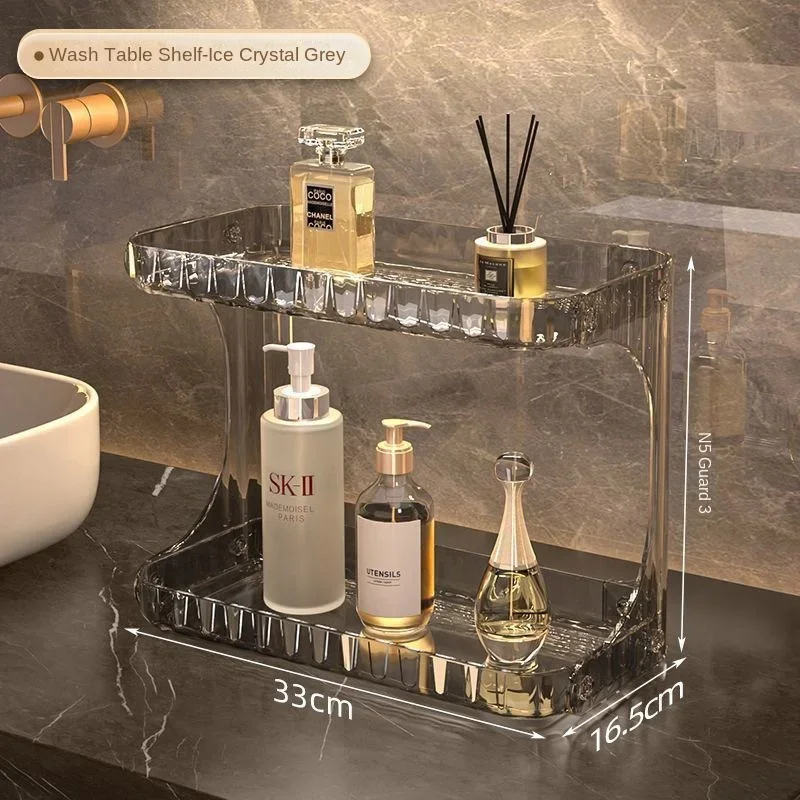 Bathroom Storage Rack Toilet Double Layer Cosmetics Storage Box Washstand Organizer Desktop Skincare Storage Rack Display Stand 5
