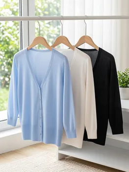 Basic Outerwear Summer Cardigan Women Girls Knitted Ladies Sweaters Cropped Crochet Top Knitwear Black Bolero Woman Jersey Tops