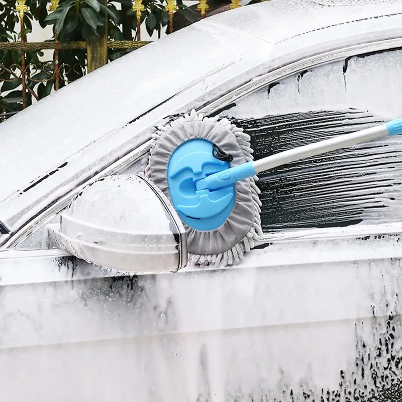 

Microfiber Car Cleaning Brush Multipurpose Telescopic Long Handled Car Wash Brush Super Absorbent Mop Anti-Injury Brush Supplies