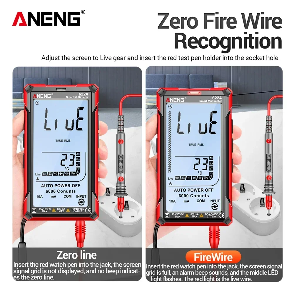 ANENG 622A/622B Digital Multimeter Professional AC/DC Current voltage Capacitance Resistance Meter Ohm Temp Tester Tools