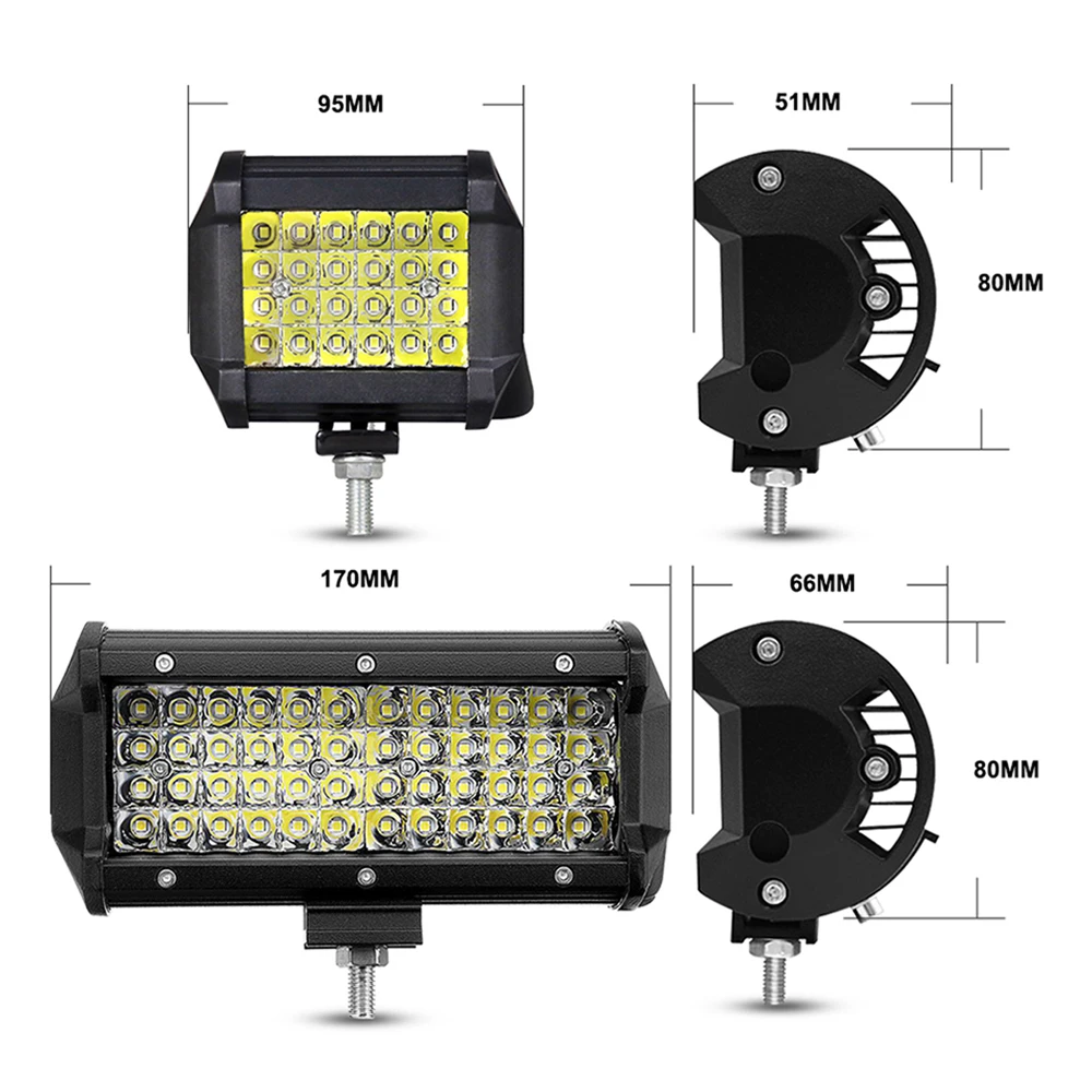 4" 7" 72W 144W LED Fog Light for Car SUV Truck 4x4 ATV Spotlight Flood Beam LED Work Light Bar Off Road Driving Fog Lamp