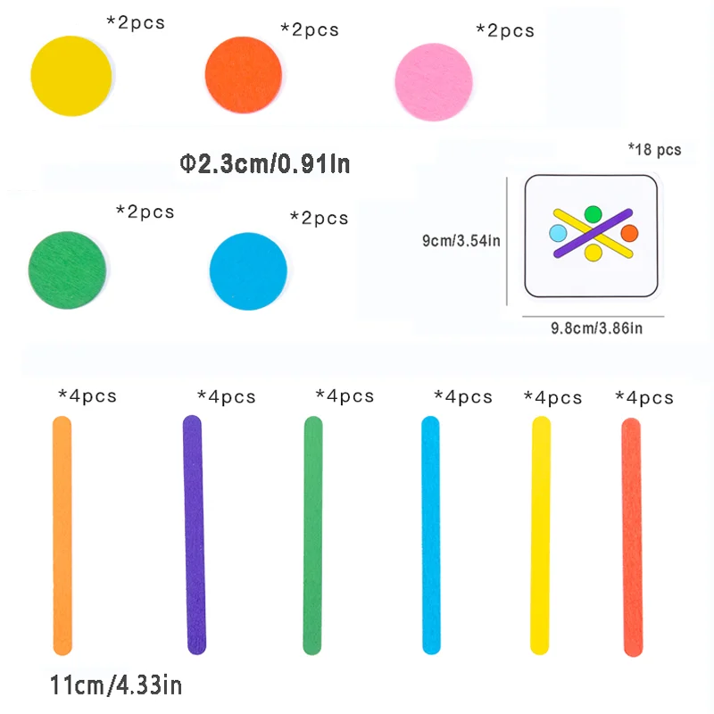 Educational Toys Early Learning Cognitive Rainbow Stick Children's Color Matching Puzzle Math Enlightenment Puzzle Games Montessori Block Toy