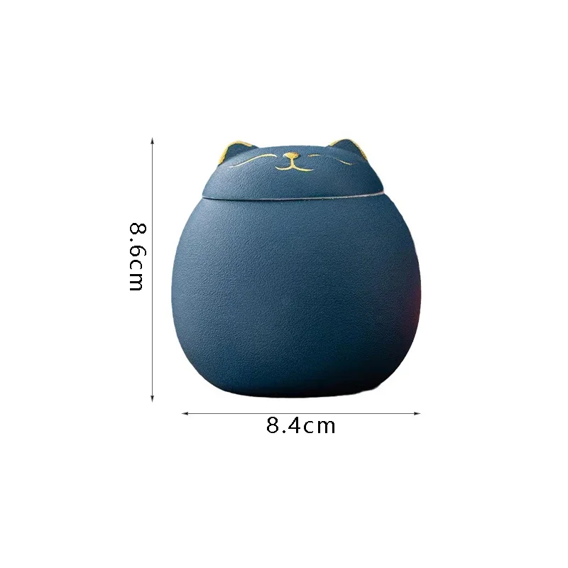 Ceramic Tea Storage Container Coffee Beans Espresso Accessory Coffeware Cat Pattern Spice Candy Jar with Lid for Home Kicthen