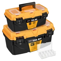 AIRAJ Hardware toolbox Set 12 and 15 inch plastic thick combination suitcase electrician carpenter electric drill storage box 1