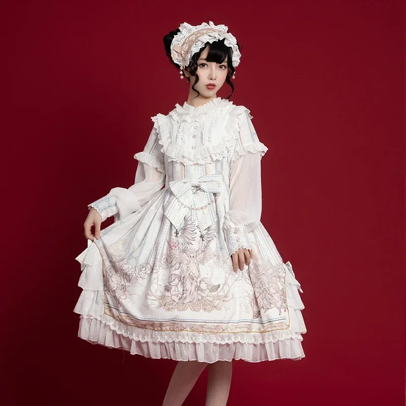 Sweet Long Sleeve Lolita Midi Dress Reunion World ~ By OCELOT lolita dress lolita suspender dress suspender dress lolita skirt