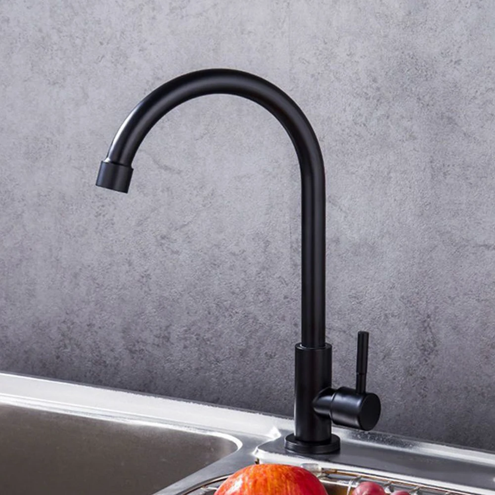 

New High Quality Home Save Water Accessories Faucet Water Tap Black Single Cold Water Single Hole Sinks Water Tap