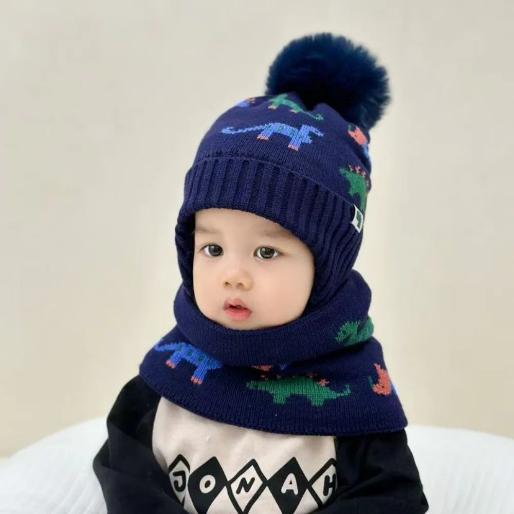 Acrylic Polyester Baby Beanie Cap Set for Kids Winter