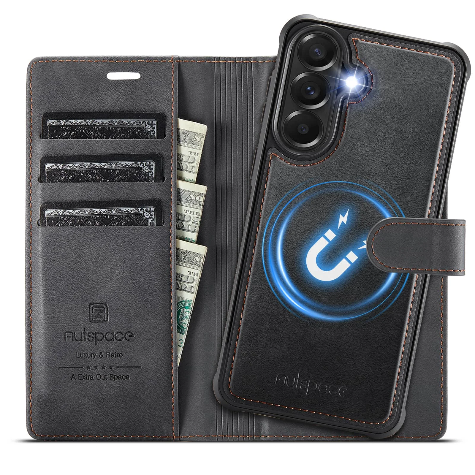 Deluxe Detachable 2-in-1 Wallet Case with RFID Blocking and Shockproof Protection
