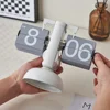 Auto Flip Calendar Clock Nordic Home Decor Figures Clocks Stainless Steel Mechanical Auto Flip Office Living Room Desk Decor 5