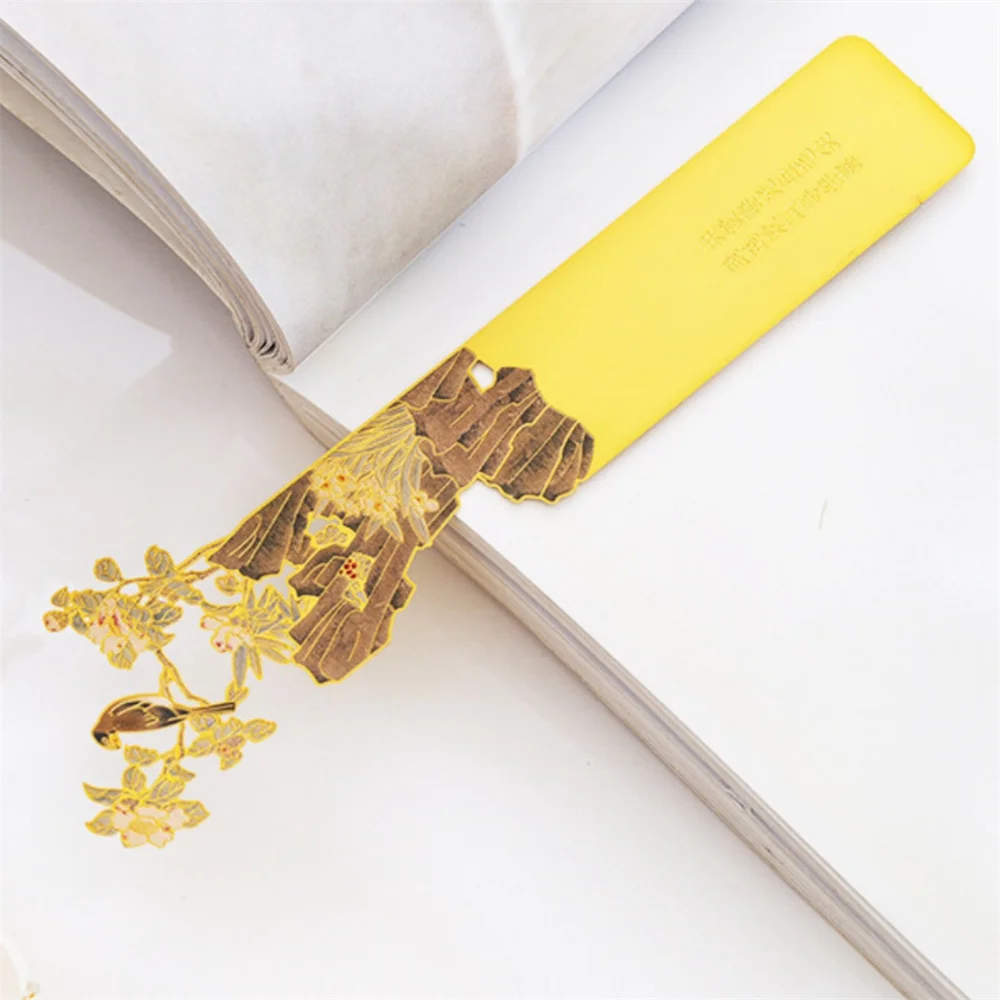 Flower Bird Metal Bookmark Retro Exquisite Hollow Bronzing Book Marks Student Reading Book Clip For Reader Writers Lovers