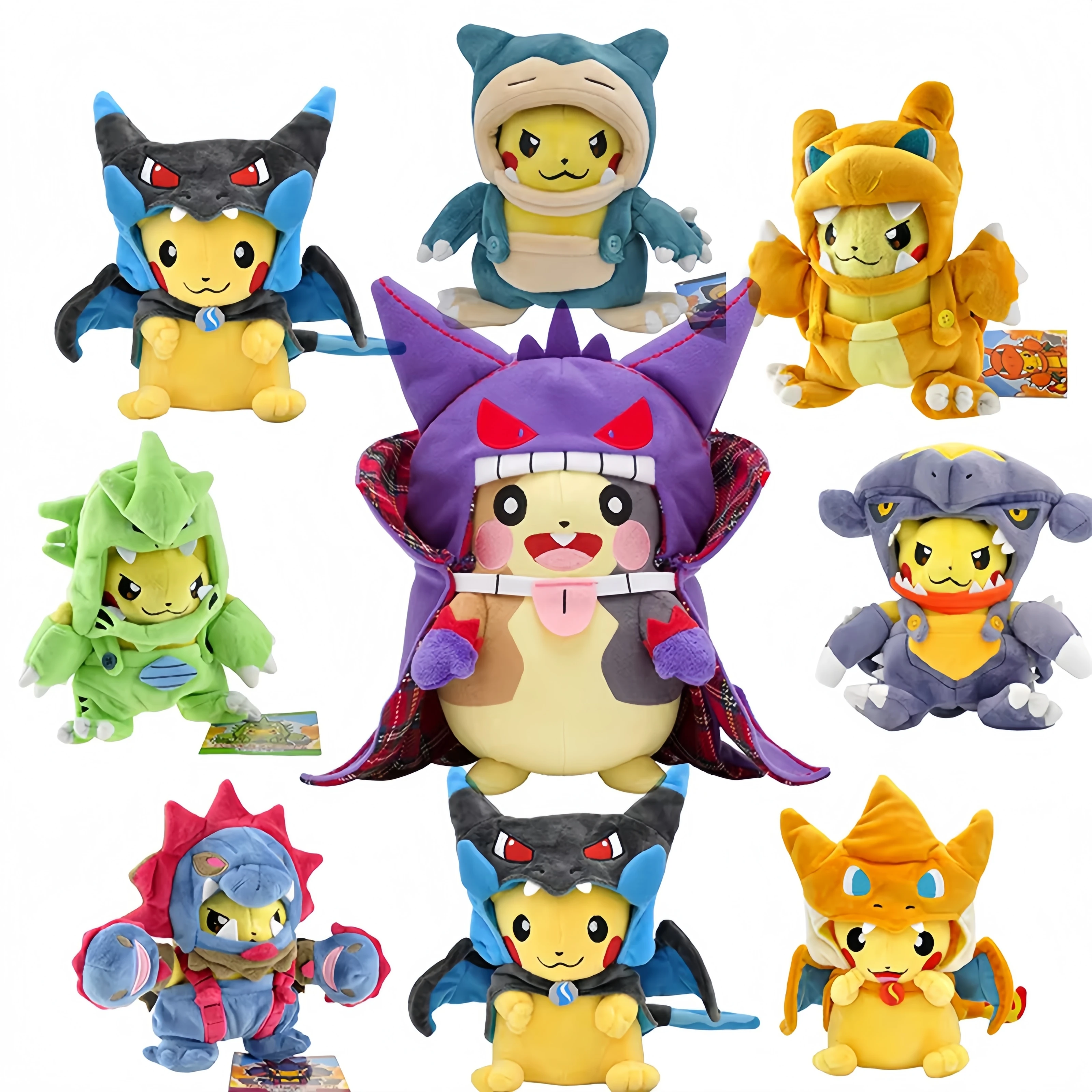Pokopia Leuchtende Farbige und Pixel-Pikachu-Cosplay-Eevee-Plüschtiere, Charizard Peluche, Lucario, Snorlax, Garchomp, Tyranitar Puppe – Detail 32