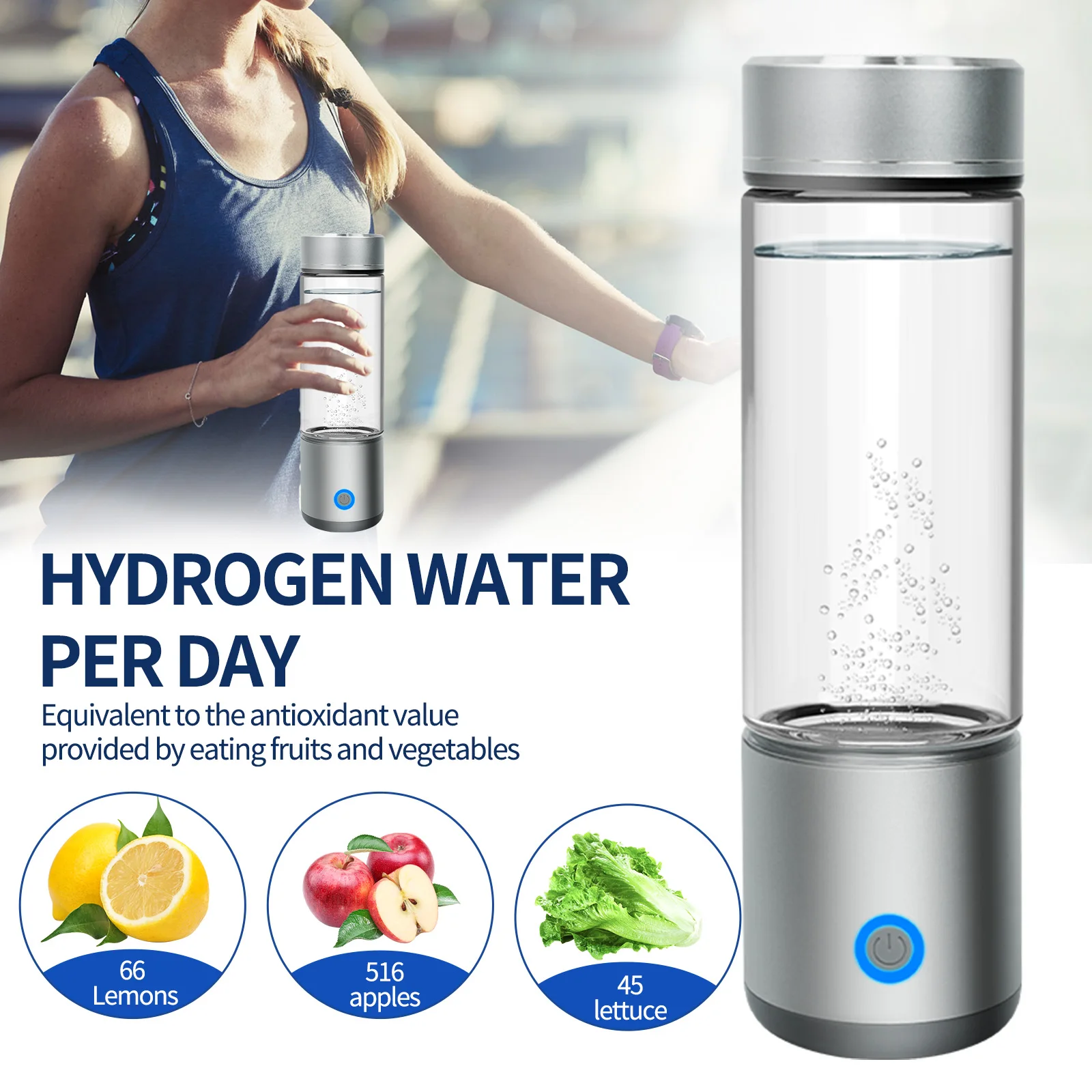 Hydrogen-Rich Water Cup Portable Electric Hydrogen Rich Water Generator Bottle Titanium Quality Filter Healthcare Water Cup USB