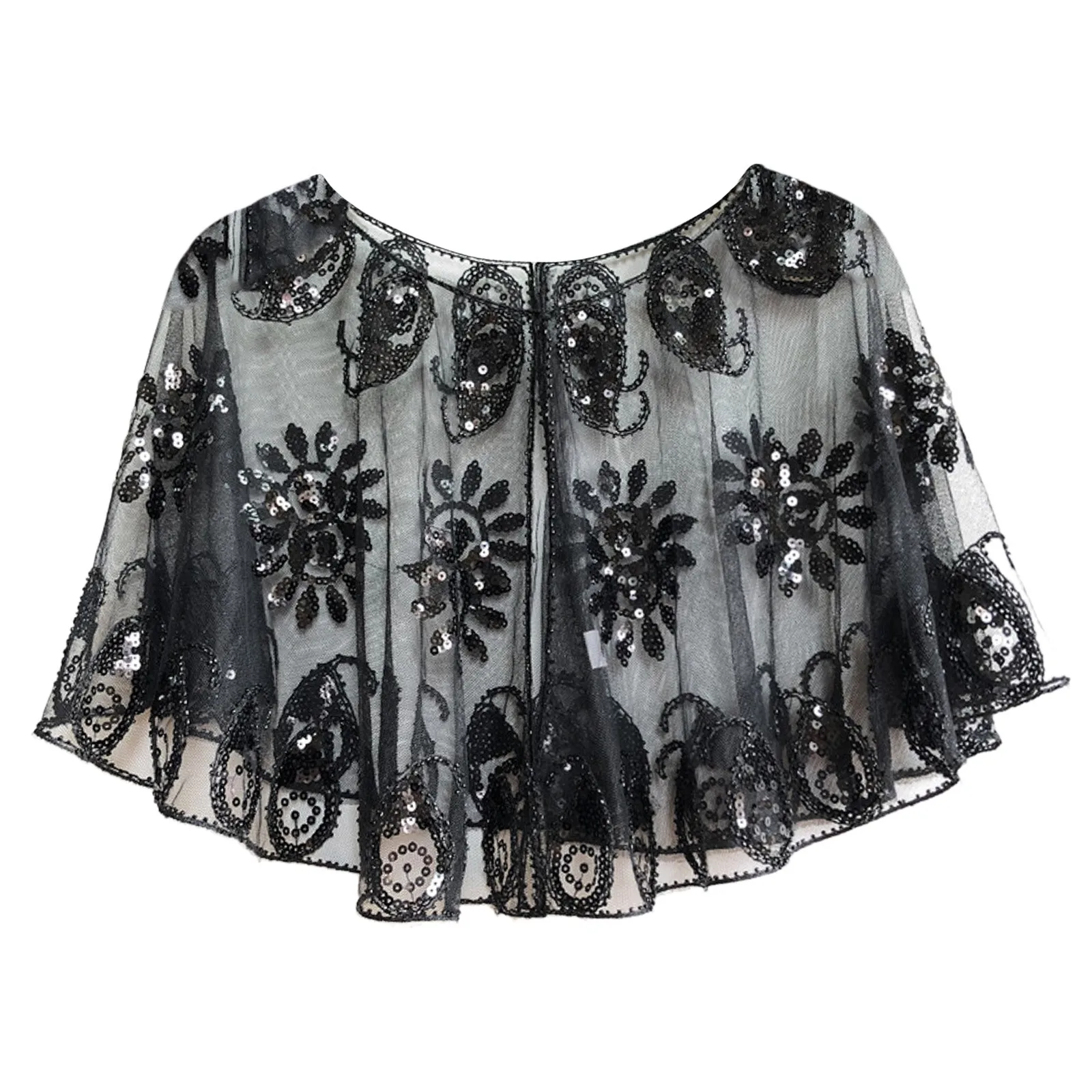 

Vintage Mesh Loose Cloak Shawl Dress Wrapped With Party Banquet Sequin Sweetheart Stole Scarf Women's Sequin Wraps For Evening