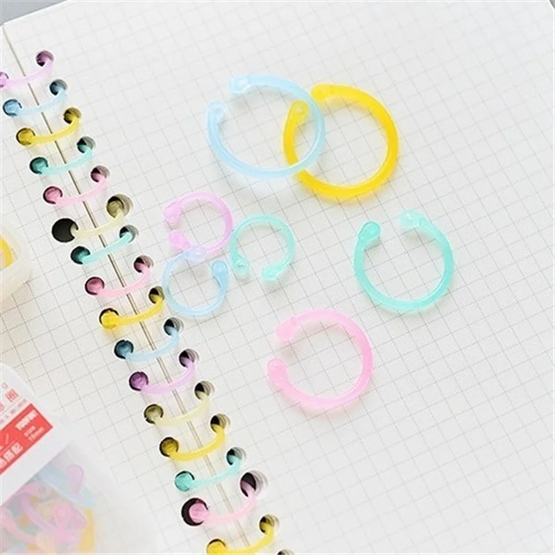 30 pz/borsa Anelli Colorati per Quaderni a Fogli Mobili, Anelli Multifunzione per Calendario, Portachiavi e Avvolgicavo - immagine 2