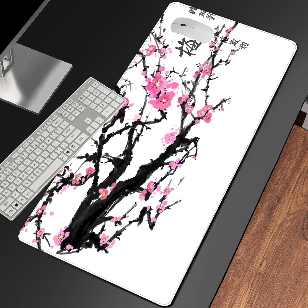 

Red Sakura Mouse Pad White Ink Pad Laptop Gamer Office Accessories for Desk Mat Gaming Mats Office Carpet Mousepad Gamer 900x400