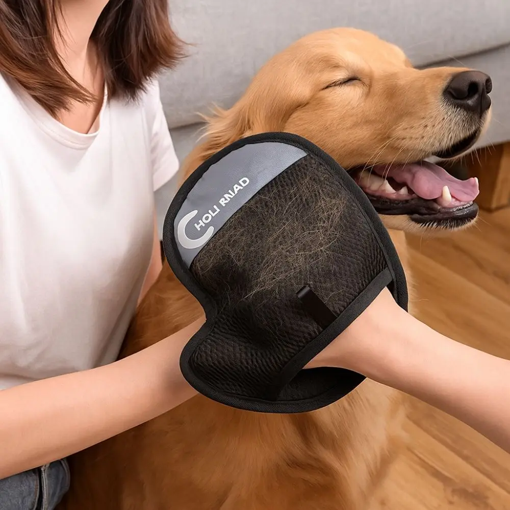 2pcs Portable Anti-Static Pet Hair Removal Gloves Dedusting Mesh Pet Grooming Gloves Breathable Fur Removal Brush For Dog Cat