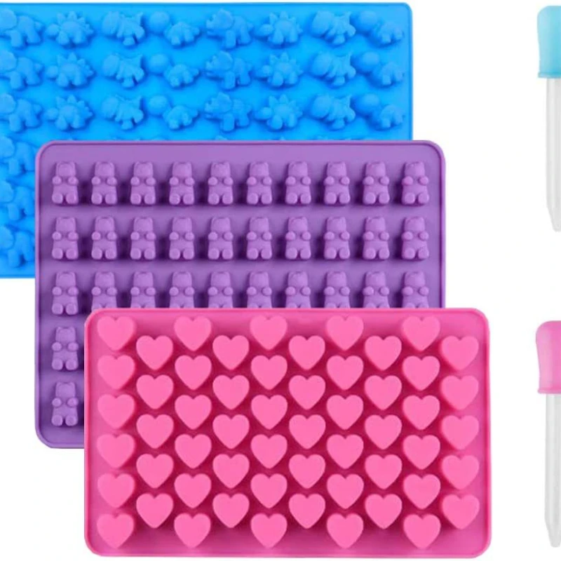 Candy mold Silicone Chocolate Mold DIY ice cake Dinosaur/Bear/Heart and Mini Donuts Valentine's Day Party Baking Mold Foam Cake