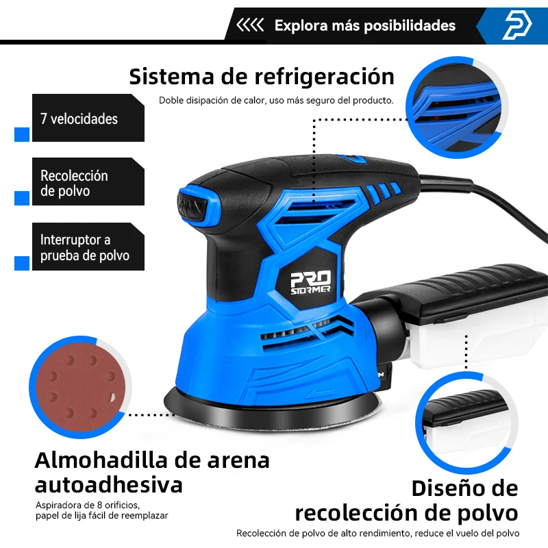 Comprar Lijadora Orbital 240 W base 125 mm con velcro