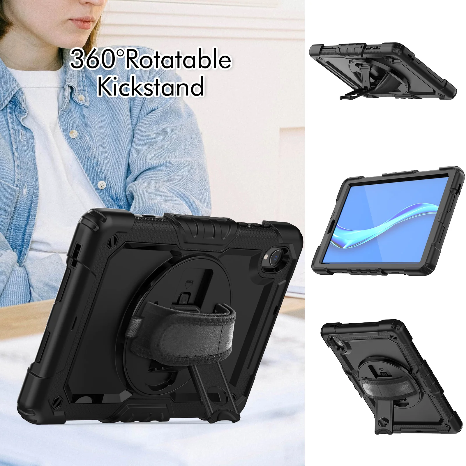Armadura à Prova de Choque para Lenovo Capa Kickstand com Tela Pet e Alça de Ombro M10 3rd Gen Tb328fu 2nd Gen 101 Tb-x306 2023 Case - Imagem 6