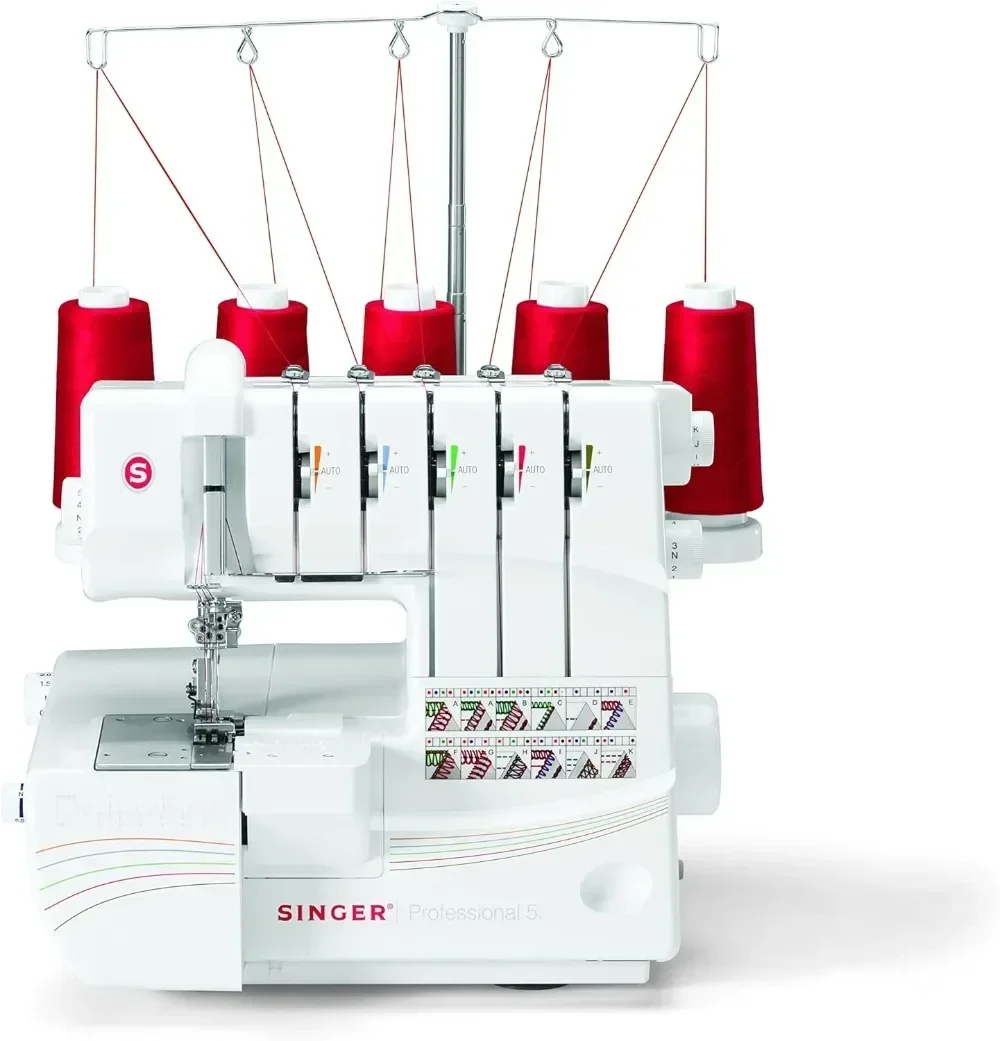 14T968DC Serger Overlock with 2-3-4-5 Stitch Capability 1300 Stitches Per Minute & Self Adjusting-Sewing Made Easy White