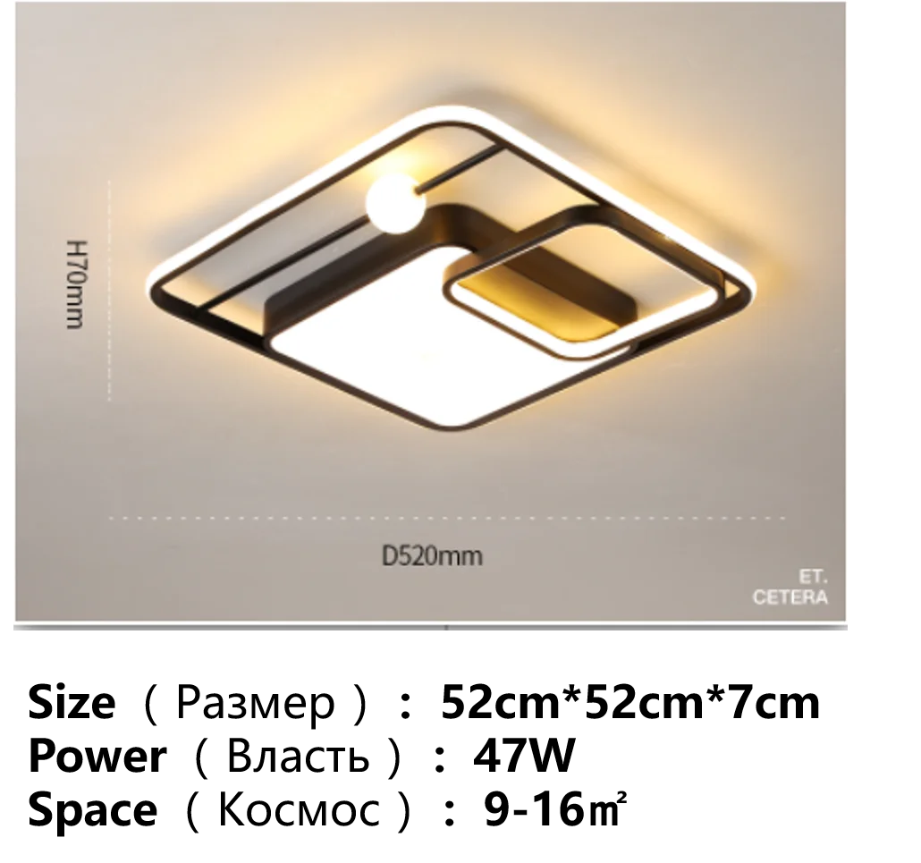 Modern Nordic Led Ceiling Light for Living Room Bedroom Dining Room Home Black/Gold Ceiling Light with Remote Control Dimming fall ceiling light Ceiling Lights