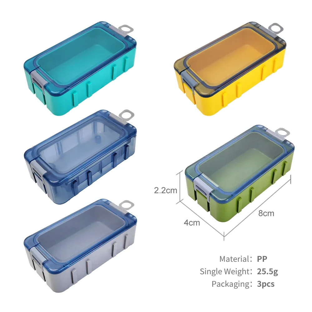 Luminous Mini Fishing Accessory Boxes Fish Hooks Artificial Bait Plastic Spliceable Storage Box Sea Fishing Tackle Box 3pcs