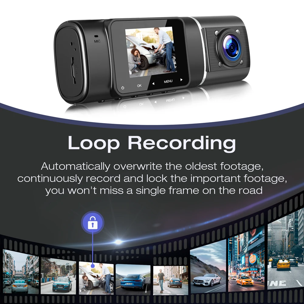  Dash Cam Front 2K WiFi, GOODTS Dash Camera for Cars, Dashcam  Car Camera with 1.5-Inch Screen, Dashboard Camera with App Control,  G-Sensor, Parking Monitor, 64GB Memory Card, Memory Card Reader 