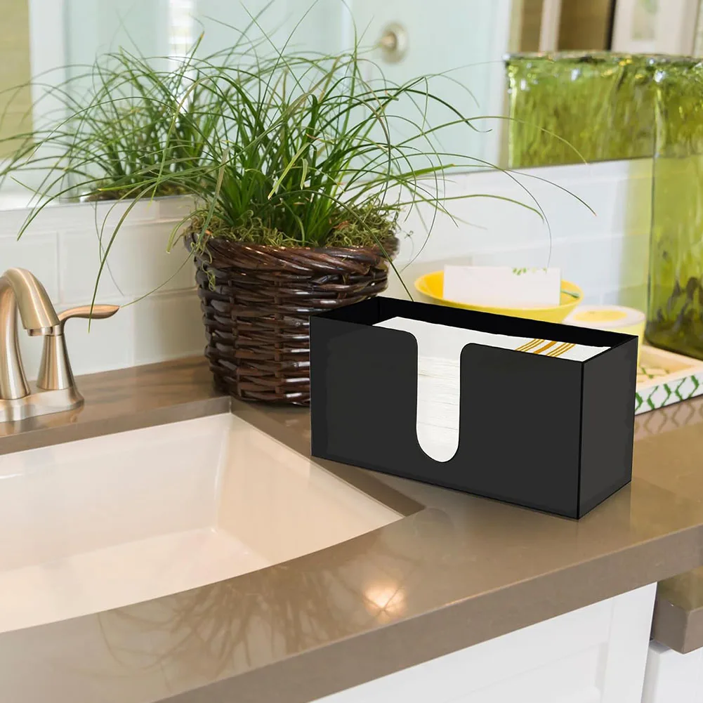 Clear Acrylic Countertop Paper Towel Dispenser Stylish Folded Napkin Holder Compact and Space Saving Design 3