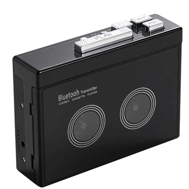1 Pz Nero Retro Stereo Cassette Player Plastica Nera Walkman Cassette Tape Music Audio Auto Reverse Con Bluetooth