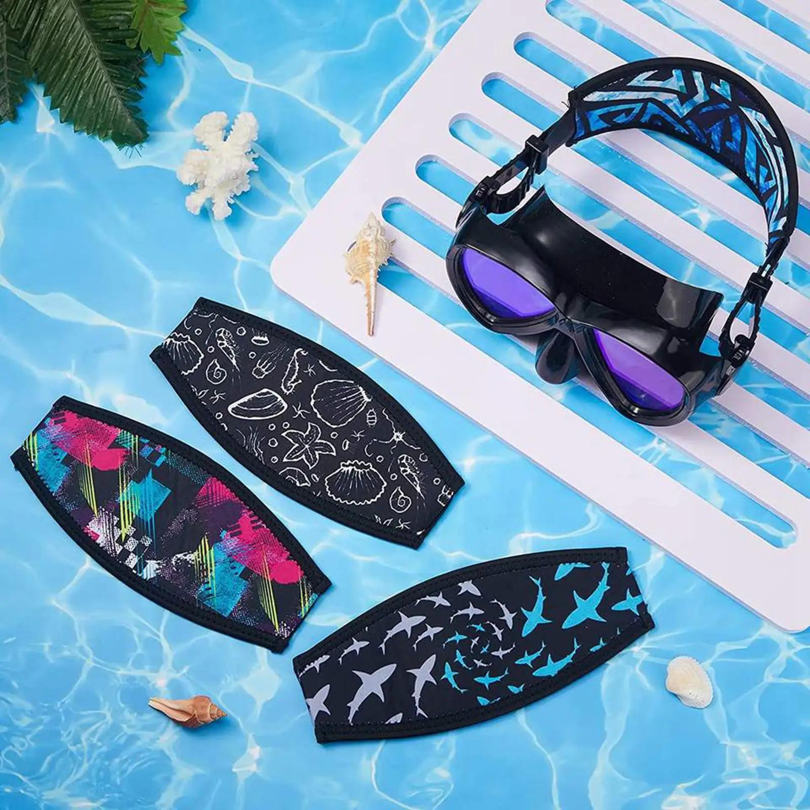 Padded Neoprene Strap Cover – Comfortable Scuba Dive and Snorkeling Mask Hair Protector, Gear Accessory Equipment Beach Toys and Leisure Accessories Snorkeling gear