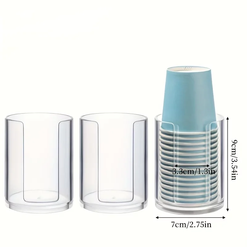 Compact Bathroom Cup Dispenser for Countertops - Small Paper & Mouthwash Cup Holder